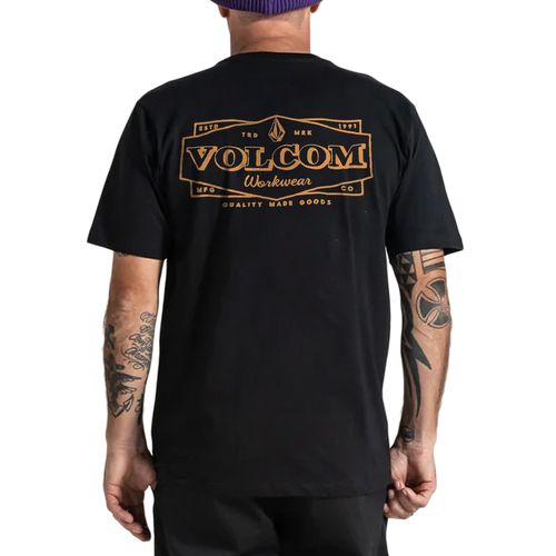 Camiseta Masculina Volcom Workwear Union PRETO-VLTS010530- -1-